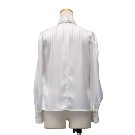 [Sheglit] Gestreifte JQ-Bluse von SheglitWhite/Bordeaux/beige/Black