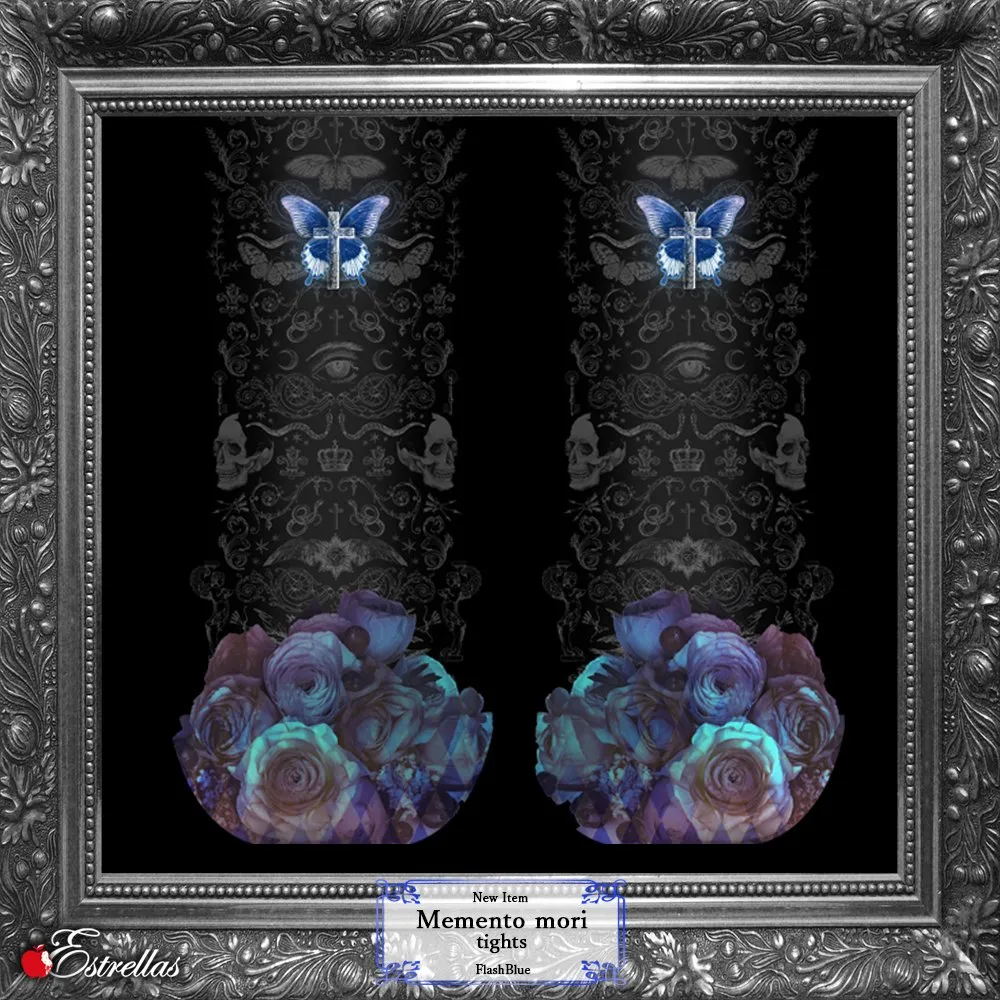 [Estrellas] Estrellas Memento Mori Tights/Flash Blue/Plus Size Available★Summer sale eligible!! Until August 24th★