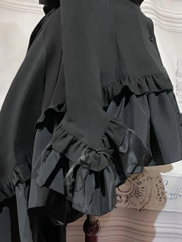 [Marmor] Marmor Gothic Diamond Schnitt Thai Bluse Thai Kleid: Schwarz x blauer Elliptikstein