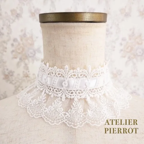 【ATELIER PIERROTAntelier Piero蕾絲螺絲白色/波爾多/紫色/海軍/黑色