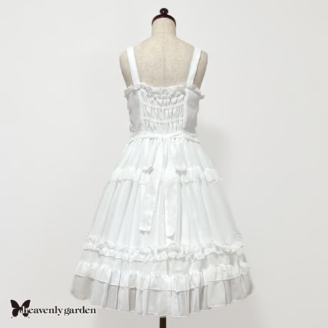 【heavenly garden 】ヘヴンリィ ガーデン　シフォンジャンパースカート・ホワイト