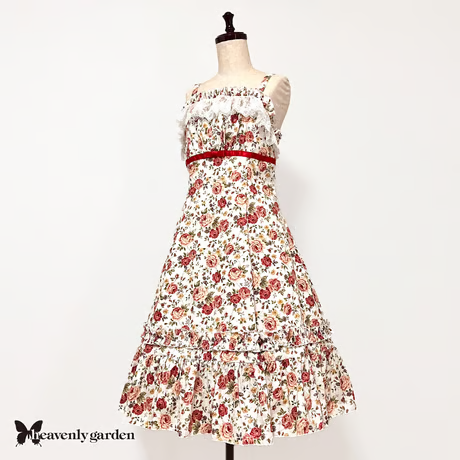 【heavenly garden 】ヘヴンリィ ガーデン　ローズプリンセスラインジャンパースカート・レッド