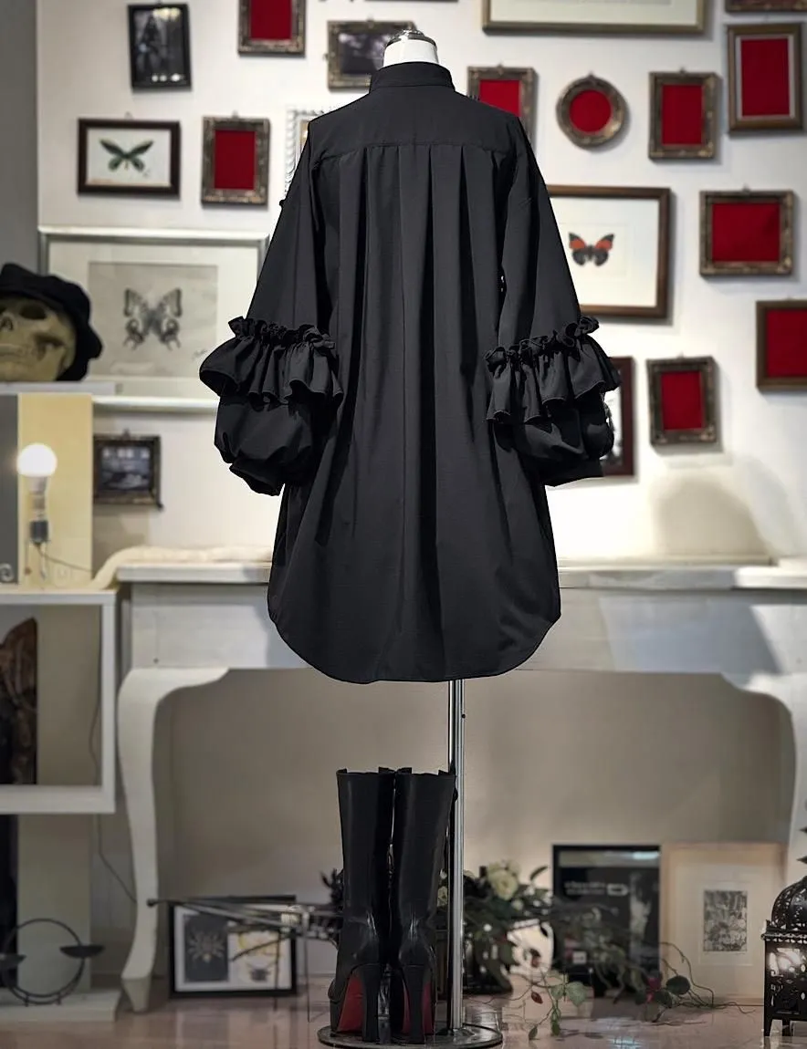 [NA+H] NA PLUS H ● 예약 ● EPEMERAL SHIRS DRESS (검은 색)