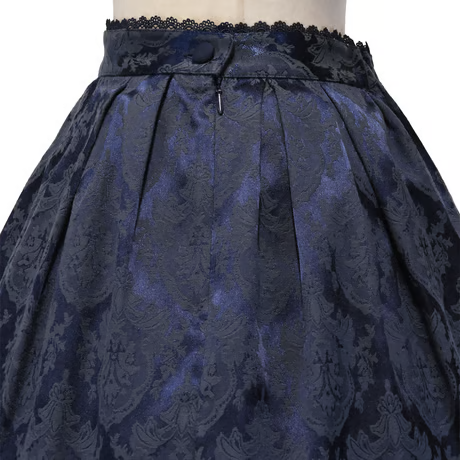 【Sheglit】シェグリット　"Victorian"タックスカート　グレー/ネイビー/ブラック