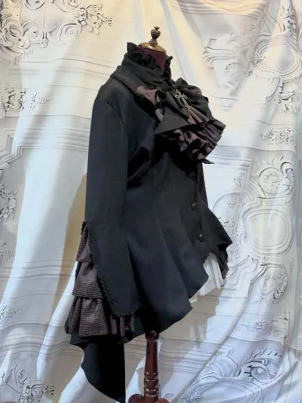 [Mármol] Volumen de mármol con chaqueta de viento tailandés con tailandés: negro ◆ tamaño l -ll ◆