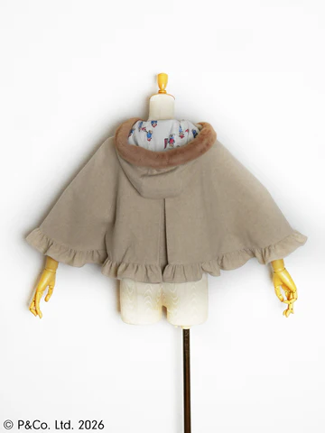 [Victorian Maiden] Victorian Maiden Paddington™ Duffel Cape Beige/Bordeaux/Navy