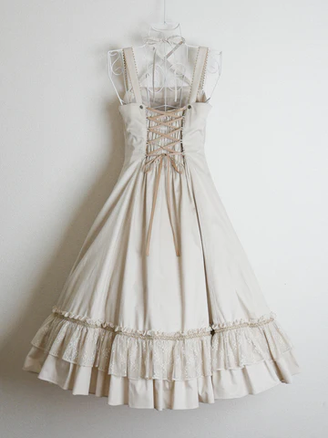 【Victorian maiden】ヴィクトリアンメイデン　ノーブルサテンマリーローズドレス　ベージュ/ネイビー