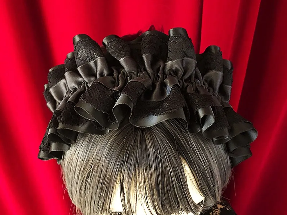 [Estrellas] Estrellas Asian Gothic Tassel Headband/Black x Black