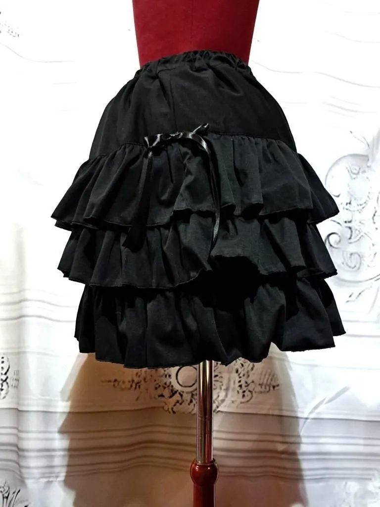 [Marble] Marble side ribbon Switching Tiered skirt: red