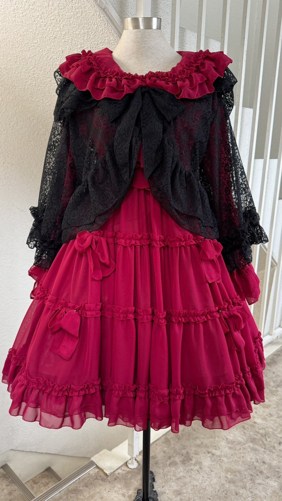 [Physical Drop] Physical Drop Chiffon Baby Doll [Bordeaux Regular Size]