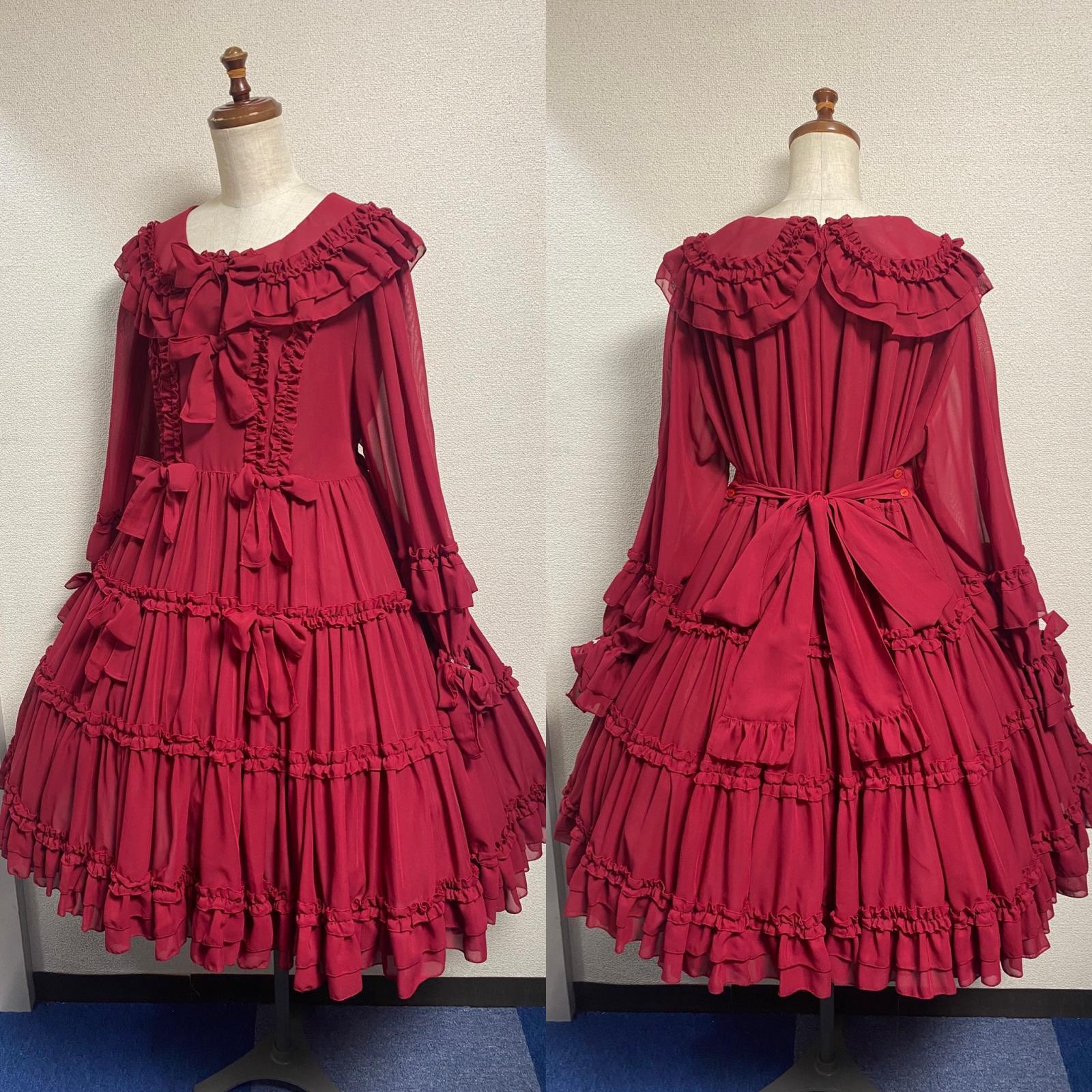 [Physical Drop] Physical Drop Chiffon Baby Doll [Bordeaux Regular Size]