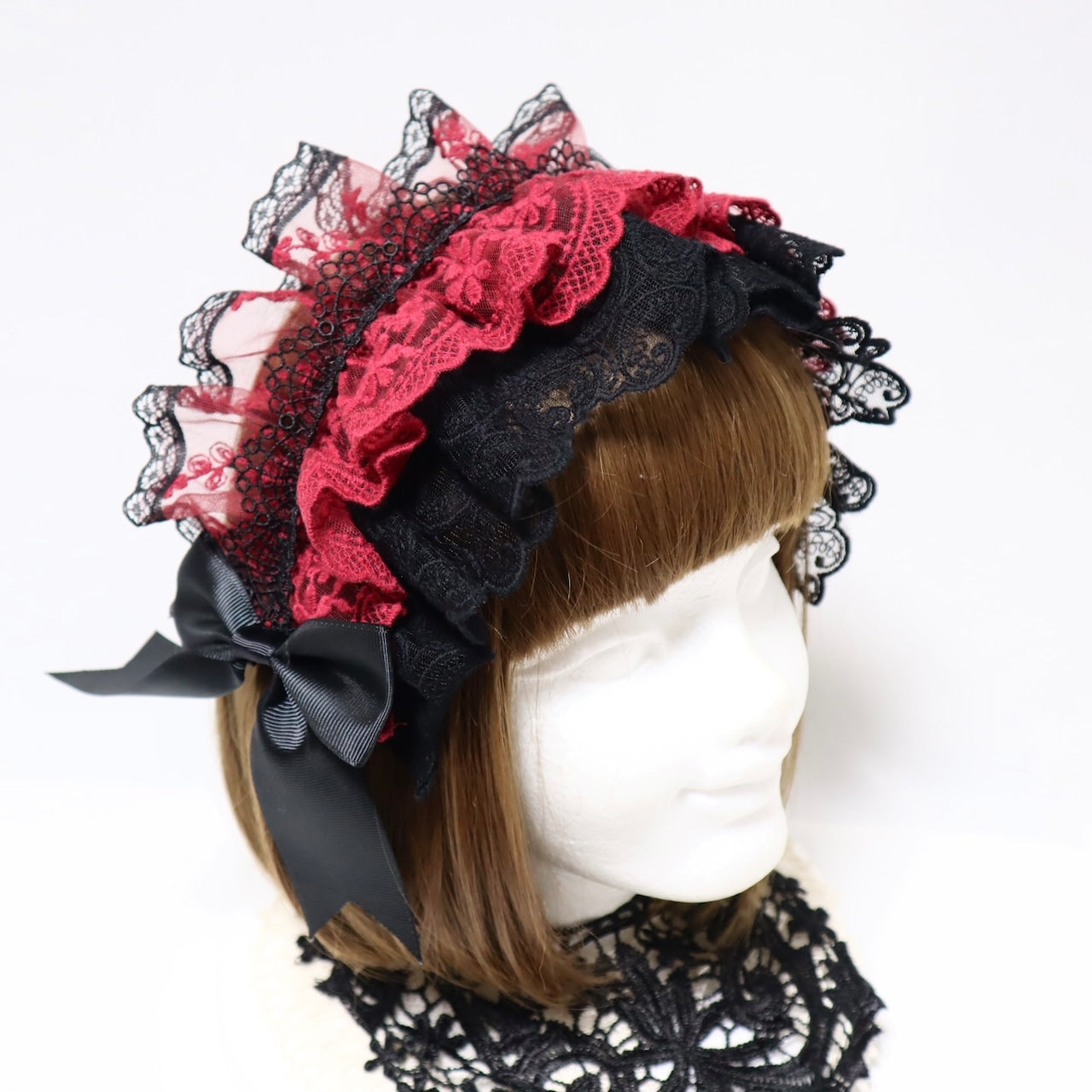 【Morun×Muuna Stoik】모란 무나스토틱 Libra 헤드 드레스 생성/화이트/블랙×레드/블랙×화이트/블랙×블랙/블랙×그린