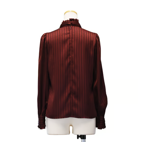[Sheglit] Gestreifte JQ-Bluse von SheglitWhite/Bordeaux/beige/Black