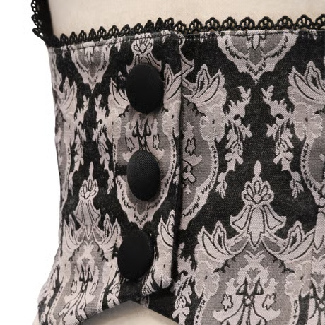 [Sheglit] Shegrit "Victorian" Halter Ribbon Chaleco Navy/Negro