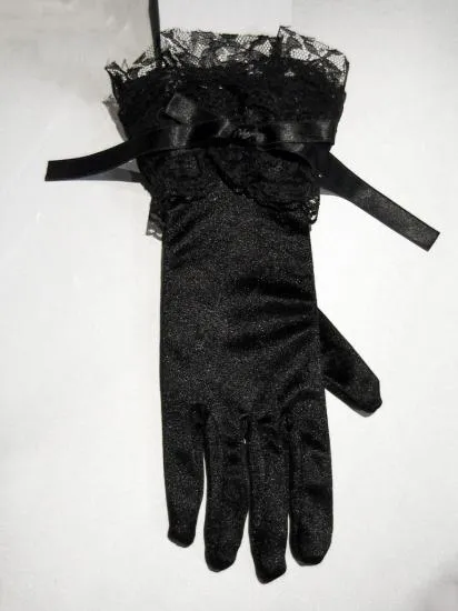 【MARBLE】マーブル　ショートグローブ：黒サテン