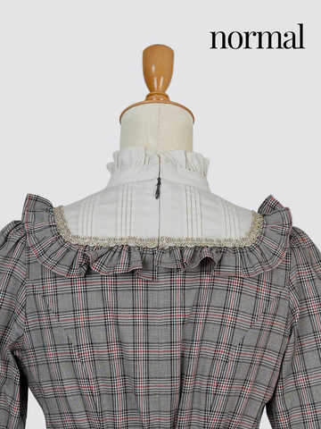 [Victorian maiden] Victorian maiden★Now accepting reservations★ Ecole de Feliz Classical Doll Long Dress Brown Check/BlackCheck (normal size/plus size)