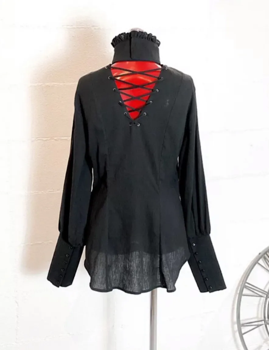 【Na+H】エヌエープラスエイチ　ブラウスセット(楊柳/黒)