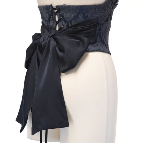 [Sheglit] Shegrit "Victorian" Halter Ribbon Chaleco Navy/Negro