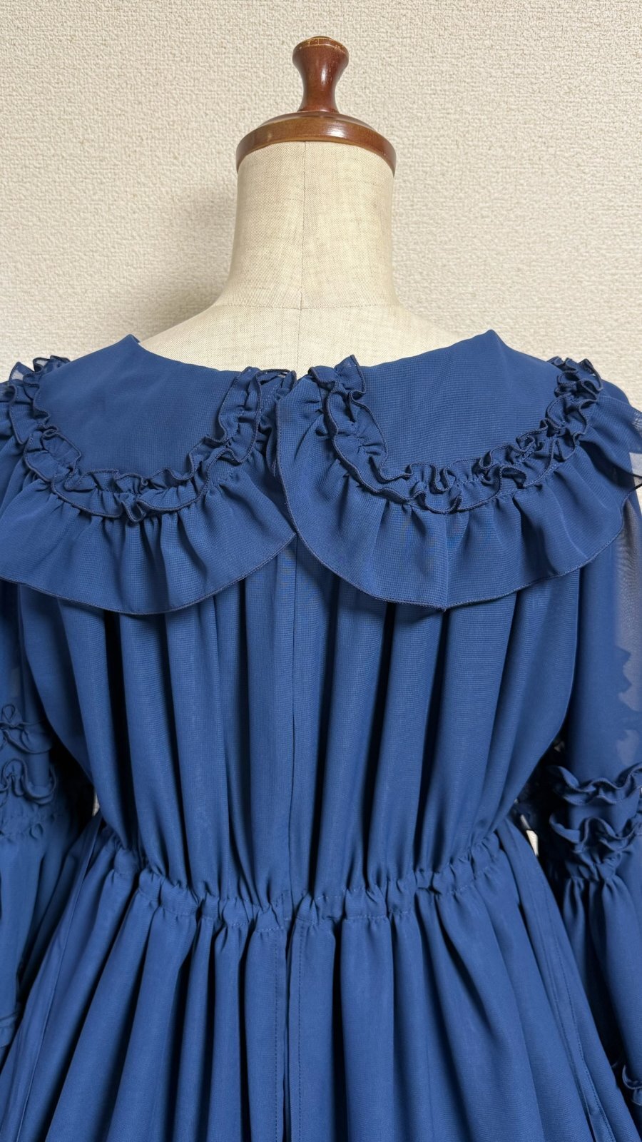 【Physical Drop】フィジカルドロップ　クラシカル姫袖ドレス【ネイビー】