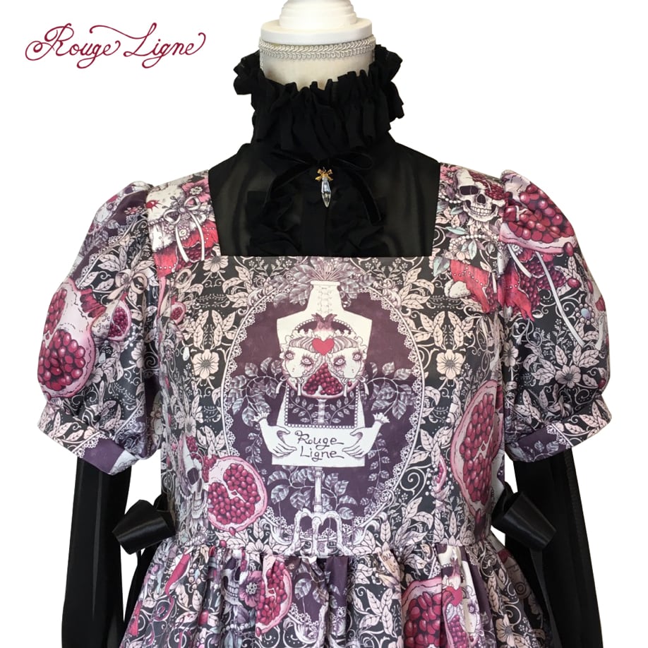 [Rouge Ligne] Rouge Ligne The Pomegranate Dress I Loved/Pink×Black