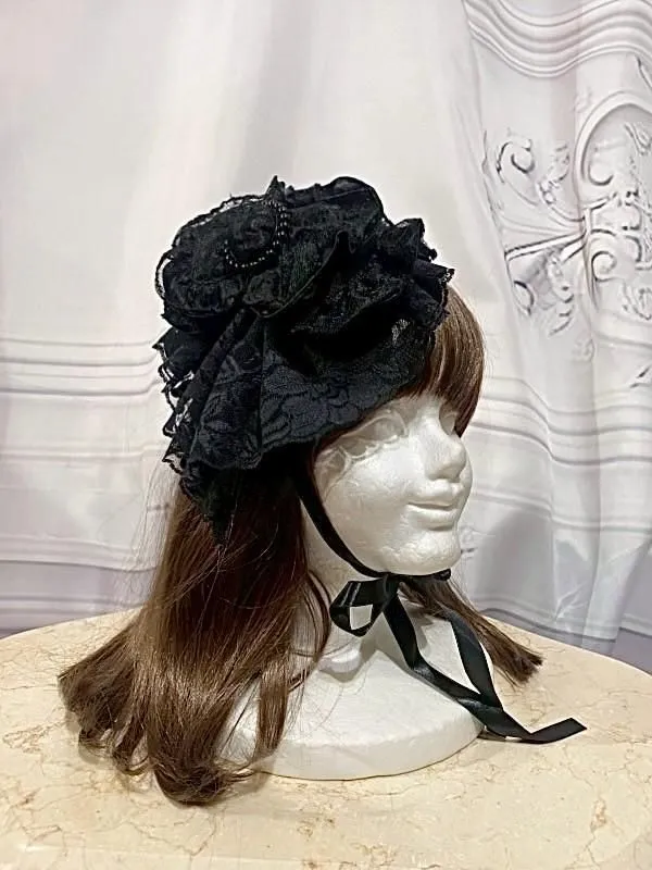 [Marmor] Marmorperlenschinke Ander Kopfkleid: Weiße x weiße Spitze