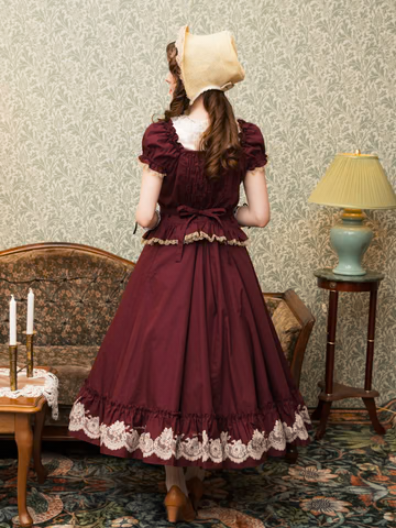 【Victorian maiden】ヴィクトリアンメイデン　★ご予約受付中★ vintageレースプリントスリーブフリルビスチェ