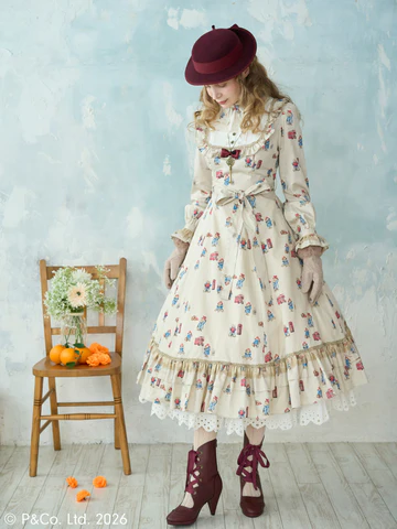 【Victorian maiden】ヴィクトリアンメイデン　Paddington™ クラシカルドールロングドレス（ノーマルサイズ)　ホワイト/ベージュ