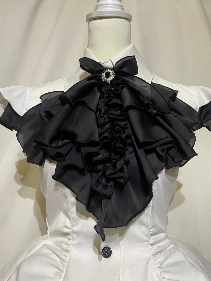 [MARBLE] Marble Gothic -style elegan style jacket type drape dress: Blue bright