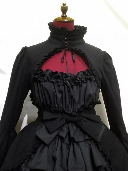 [MARBLE] MarblePrincess SleeveDecorative dress with bolero: black lace dress x black lace bolero