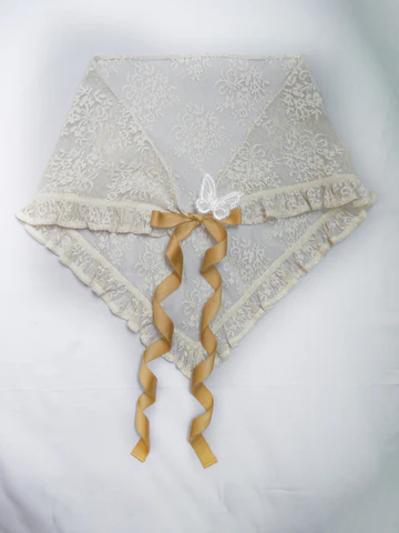 [Victorian maiden] Victorian Maiden Lacy Bouquet Stole Ivory/Greige/Pale Blue/Black ★Order period until November 24th★