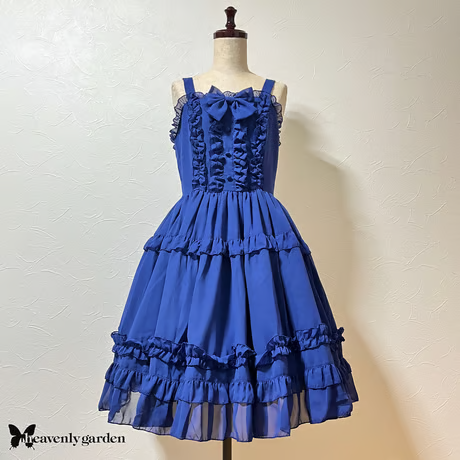 【heavenly garden 】ヘヴンリィ ガーデン　シフォンジャンパースカート・ブルー