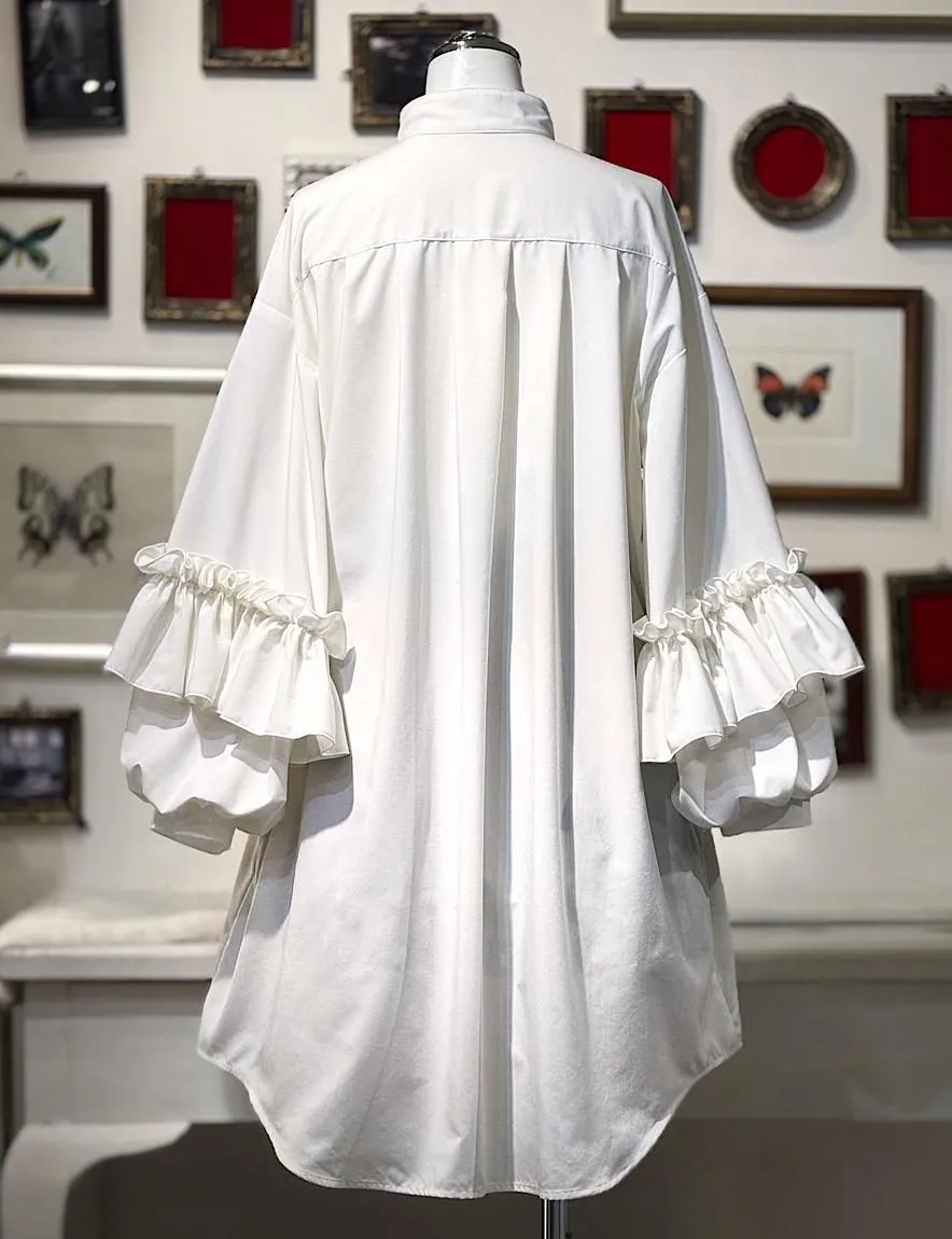 [Na+H] NA Plus H ●Reservation ● ephemeral shirt dress (white)
