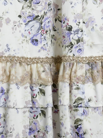[Victorian Maiden] Victorian Maiden Rococo Bouquet Jewelry Classical Doll Half Sleeve Long Dress (짧은 슬리브) Rococo Blue/Rococo Lavender Plus Size/