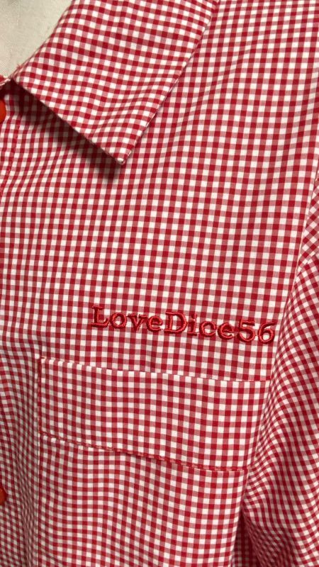 [Physischer Drop] Physischer Drop Summer Gingham Series Freund Arbeitshemd [Red Gingham x Red Stickerei]