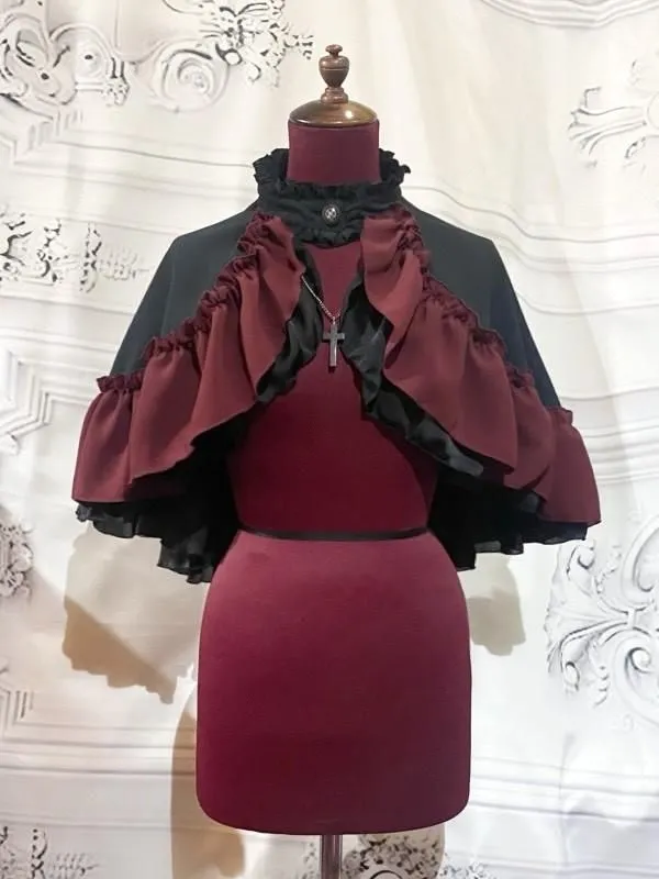 [Marble] After a marble cross, Gothic -toned Prope: Black x Black Gothic Pattern Frill