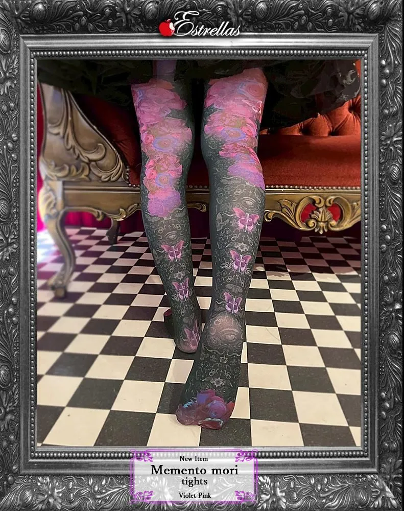 [Estrellas] Estrellas Memento Mori Tights/Violet Pink/Plus Size 사용 가능