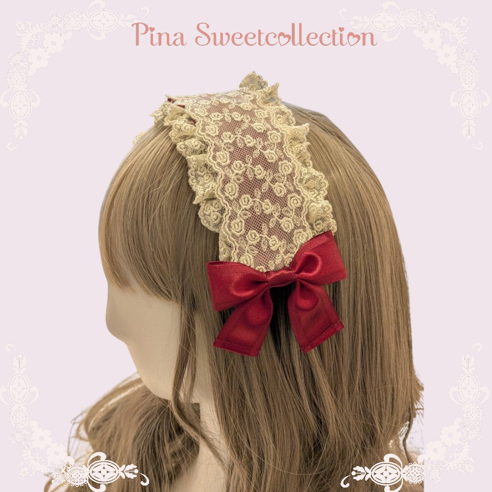 [Colección Pina Sweet] Diadema Pina Sweet Collection Rose Arch Vino/Saxofón/Black×Apagado/Black×Black