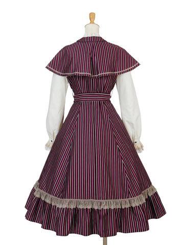 【Victorian maiden】ヴィクトリアンメイデン　★ご予約受付中★ Thick英国レジメンタルローゼンドレス　ボルドー/ネイビー/ブラック
