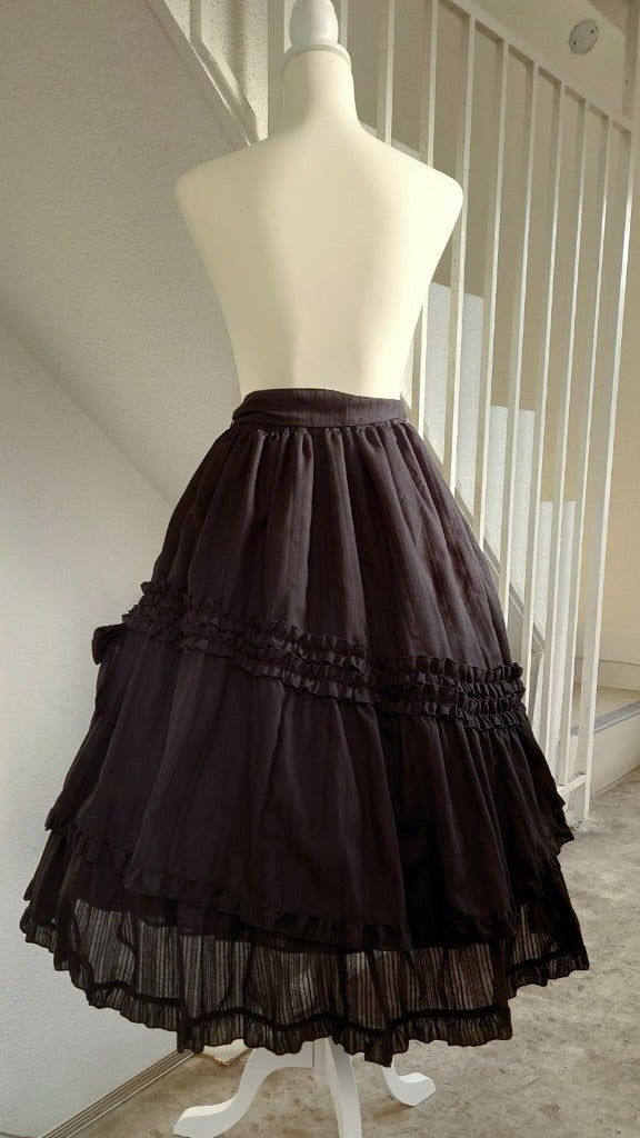 [Physical Drop] Physical Drop Ruffle Skirt [Black]