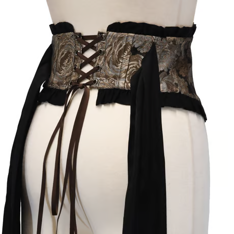 【Sheglit】シェグリット　"Del Fiore"ジャガードコルセット　ボルドー/ブラウン/ブラック