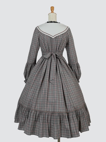[Victorian maiden] Victorian maiden★Now accepting reservations★ Ecole de Feliz Port Sailor Dress Brown Check/Blackcheck