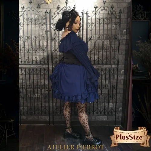 【ATELIER PIERROT]維多利亞時代的荷葉邊雪紡裙子加上 Size　