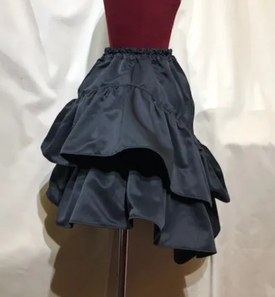 【MARBLE】マーブル　アシンメトリー前ロングスカート：紺
