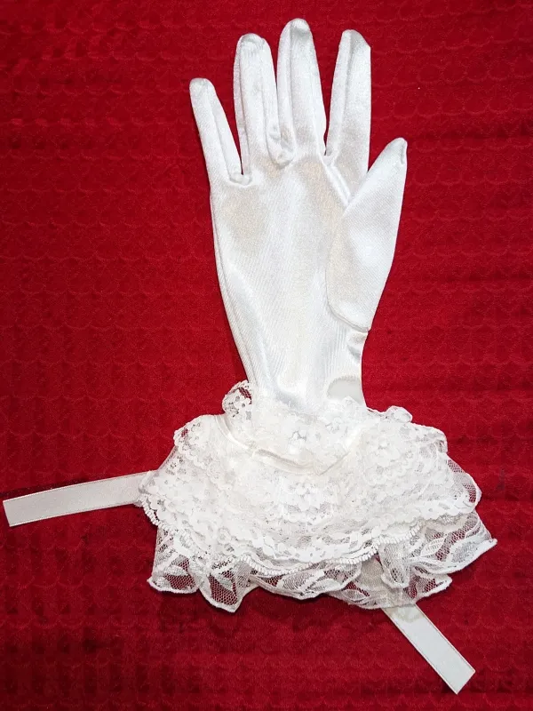 【MARBLE】マーブル　ショートグローブ：白サテン