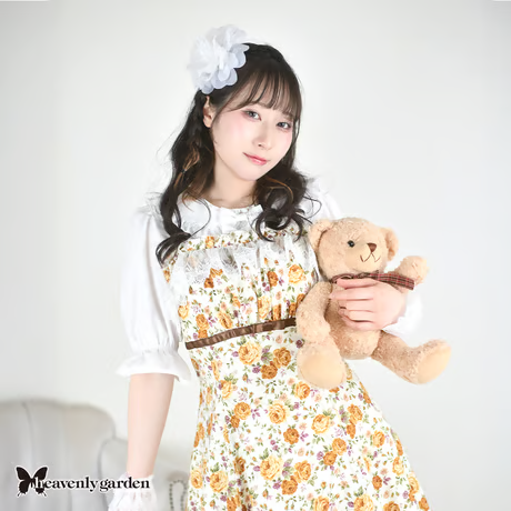 【heavenly garden 】ヘヴンリィ ガーデン　ローズプリンセスラインジャンパースカート・イエロー