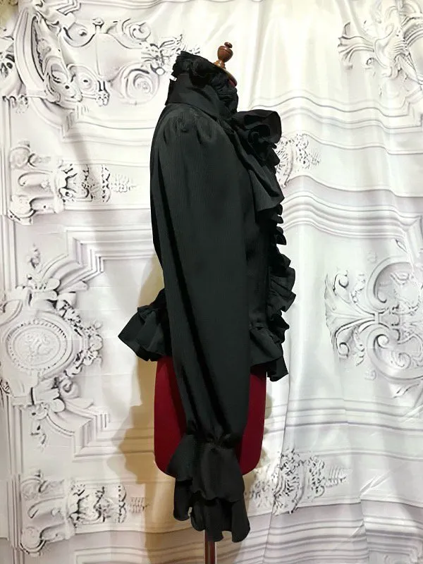 [大理石]带大理石bijou的丝带typhrill上衣：黑色