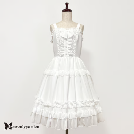 【heavenly garden 】ヘヴンリィ ガーデン　シフォンジャンパースカート・ホワイト