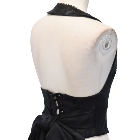 [Sheglit] Shegrit "Victorian" Halter Ribbon Chaleco Navy/Negro
