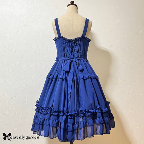 【heavenly garden 】ヘヴンリィ ガーデン　シフォンジャンパースカート・ブルー