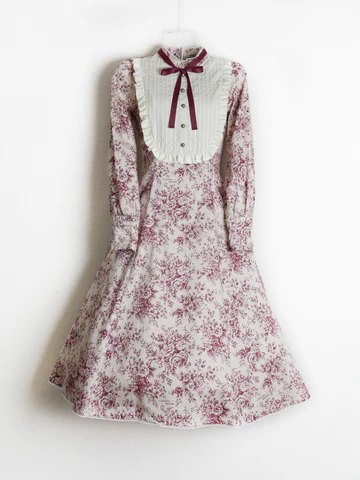 [Victorian Maiden] Victorian Maiden Louise Classical Doll Dress (맞춤형 Rococo bouquet Pattern) Towald Rococo Burgundy/Tailored Rococo Dark Brown/Tailored Rococo Black